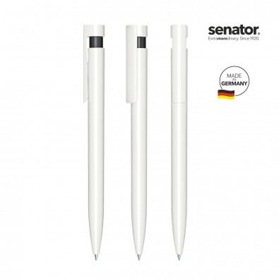 SENATOR Liberty Polished Basic Druckkugelschreiber, weiß/schwarz SENATOR Liberty Polished Basic Druckkugelschreiber, weiß/schwarz