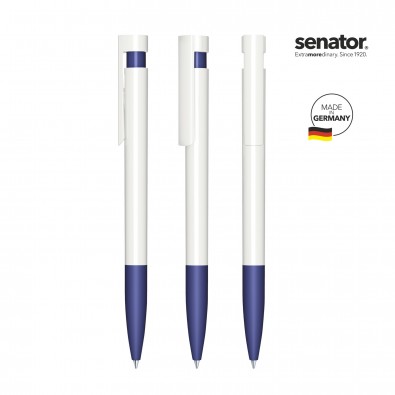 SENATOR Liberty Polished Basic SG Druckkugelschreiber, weiß/blau 2757 SENATOR Liberty Polished Basic SG Druckkugelschreiber, weiß/blau 2757