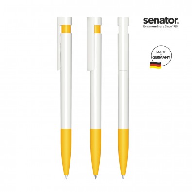 SENATOR Liberty Polished Basic SG Druckkugelschreiber, weiß/gelb 7408 SENATOR Liberty Polished Basic SG Druckkugelschreiber, weiß/gelb 7408
