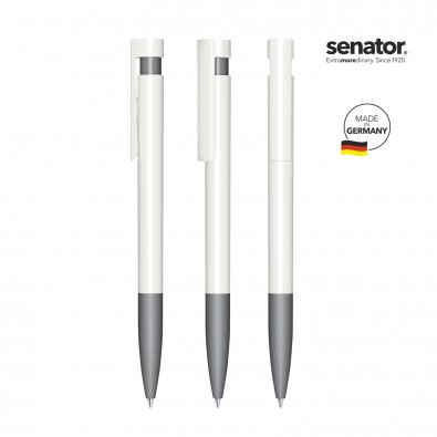 SENATOR Liberty Polished Basic SG Druckkugelschreiber, weiß/grau cool gray 9 SENATOR Liberty Polished Basic SG Druckkugelschreiber, weiß/grau cool gray 9