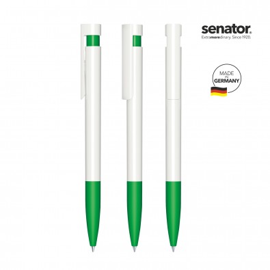 SENATOR Liberty Polished Basic SG Druckkugelschreiber, weiß/grün 347 SENATOR Liberty Polished Basic SG Druckkugelschreiber, weiß/grün 347
