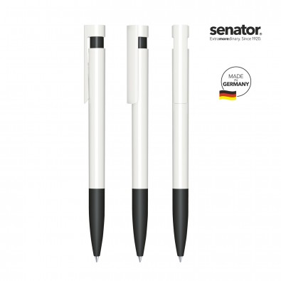SENATOR Liberty Polished Basic SG Druckkugelschreiber, weiß/schwarz SENATOR Liberty Polished Basic SG Druckkugelschreiber, weiß/schwarz