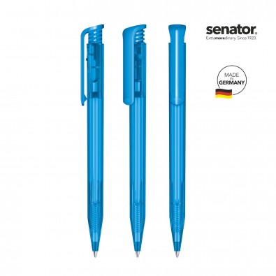 SENATOR Super Hit Clear Druckkugelschreiber, blau Hex. Cyan SENATOR Super Hit Clear Druckkugelschreiber, blau Hex. Cyan