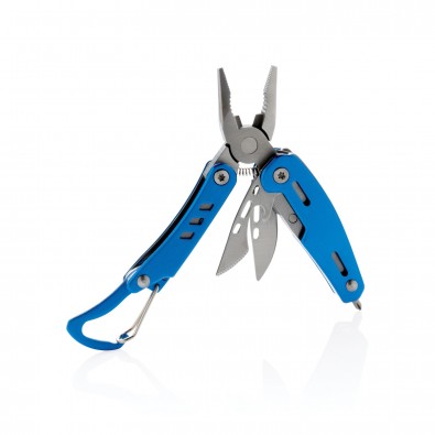 Solid Mini-Multitool mit Karabiner, blau Solid Mini-Multitool mit Karabiner, blau
