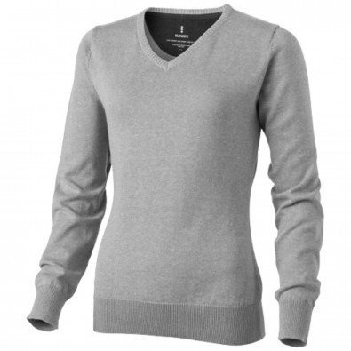 Spruce Damen Pullover mit V Ausschnitt, grau meliert, L Spruce Damen Pullover mit V Ausschnitt, grau meliert, L