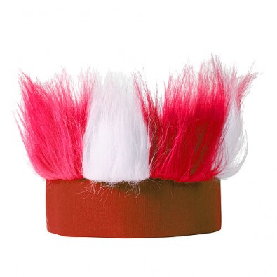 Stirnband Hairy weiß/rot