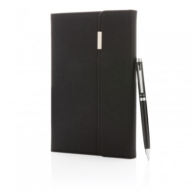 Swiss Peak Deluxe A5 Notizbuch mit Stift, schwarz Swiss Peak Deluxe A5 Notizbuch mit Stift, schwarz