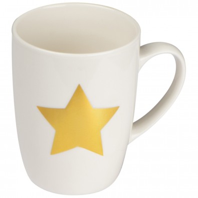 Tasse mit Stern Aufdruck aus Porzellan, 300 ml, weiss Tasse mit Stern Aufdruck aus Porzellan, 300 ml, weiss