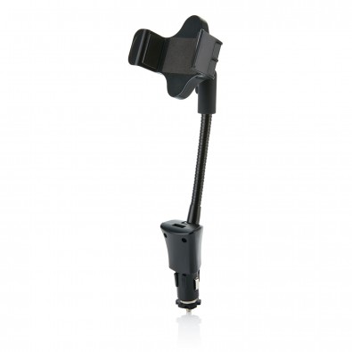 USB Auto Ladegerät mit Handyhalter, schwarz USB Auto Ladegerät mit Handyhalter, schwarz
