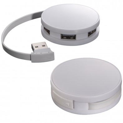USB-Hub aus Kunststoff mit 4 Anschlüssen, weiss USB-Hub aus Kunststoff mit 4 Anschlüssen, weiss