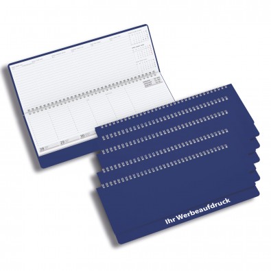 Werbe-Set: 100 bedruckte Querkalender, Blau Werbe-Set: 100 bedruckte Querkalender, Blau