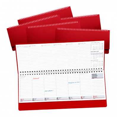 Werbe-Set: 100 bedruckte Querkalender, Rot Werbe-Set: 100 bedruckte Querkalender, Rot