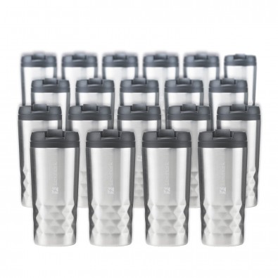 Werbe-Sparset Thermobecher, 20-tlg., Silber, Inkl. Gravur Werbe-Sparset Thermobecher, 20-tlg., Silber, Inkl. Gravur