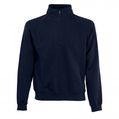 Original Fruit of the Loom® Zip-Neck-Sweat, Deep Navy, M Original Fruit of the Loom® Zip-Neck-Sweat, Deep Navy, M