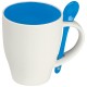 Große Porzellantasse mit Löffel, 250 ml, blau Große Porzellantasse mit Löffel, 250 ml, blau