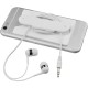 Ohrhörer mit Kabel und Silikon Telefontasche, weiss Ohrhörer mit Kabel und Silikon Telefontasche, weiss