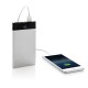 6.000mAh flache Powerbank mit digitalem Display, silber 6.000mAh flache Powerbank mit digitalem Display, silber