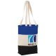Colour Block Baumwoll Tragetasche, natur,royalblau Colour Block Baumwoll Tragetasche, natur,royalblau