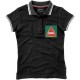 Deuce Poloshirt mit weißem Rand für Damen, schwarz, L Deuce Poloshirt mit weißem Rand für Damen, schwarz, L