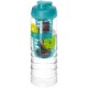 H2O Treble 750 ml Flasche mit Klappdeckel und Infusor, transparent,aquablau H2O Treble 750 ml Flasche mit Klappdeckel und Infusor, transparent,aquablau