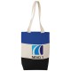 Colour Block Baumwoll Tragetasche, natur,royalblau Colour Block Baumwoll Tragetasche, natur,royalblau