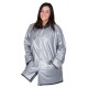 Zweifarbige phthalatfreie Wende-Regenjacke aus PVC, schwarz / silber Zweifarbige phthalatfreie Wende-Regenjacke aus PVC, schwarz / silber