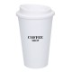 Kaffeebecher "Premium", weiß/schwarz Kaffeebecher "Premium", weiß/schwarz