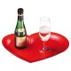 Tablett Maxi-Herz, transparent-rot Tablett Maxi-Herz, transparent-rot